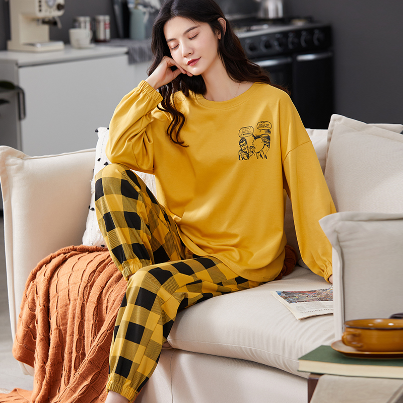 New Homewear Long Sleeve Pajamas Set Cute Leisure Women Sleepwear 2Pcs Nightwear for Women Nightwear Long Loose Waist Pant - Image 2