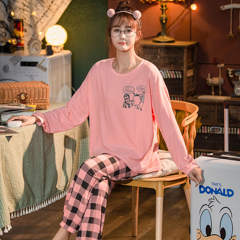 New Homewear Long Sleeve Pajamas Set Cute Leisure Women Sleepwear 2Pcs Nightwear for Women Nightwear Long Loose Waist Pant - Image 3